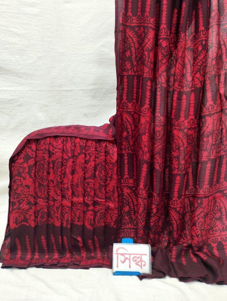 বাটিক হাফসিল্ক শাড়ি